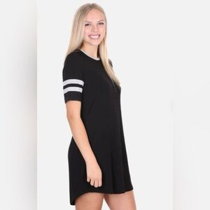 Z Supply Black Dress with Gray Stripes